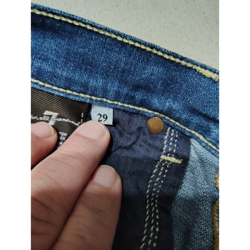 7 For All Mankind Denim Blue Jeans Dark Wash Straight Leg Women's Size 29 W - Picture 4 of 9